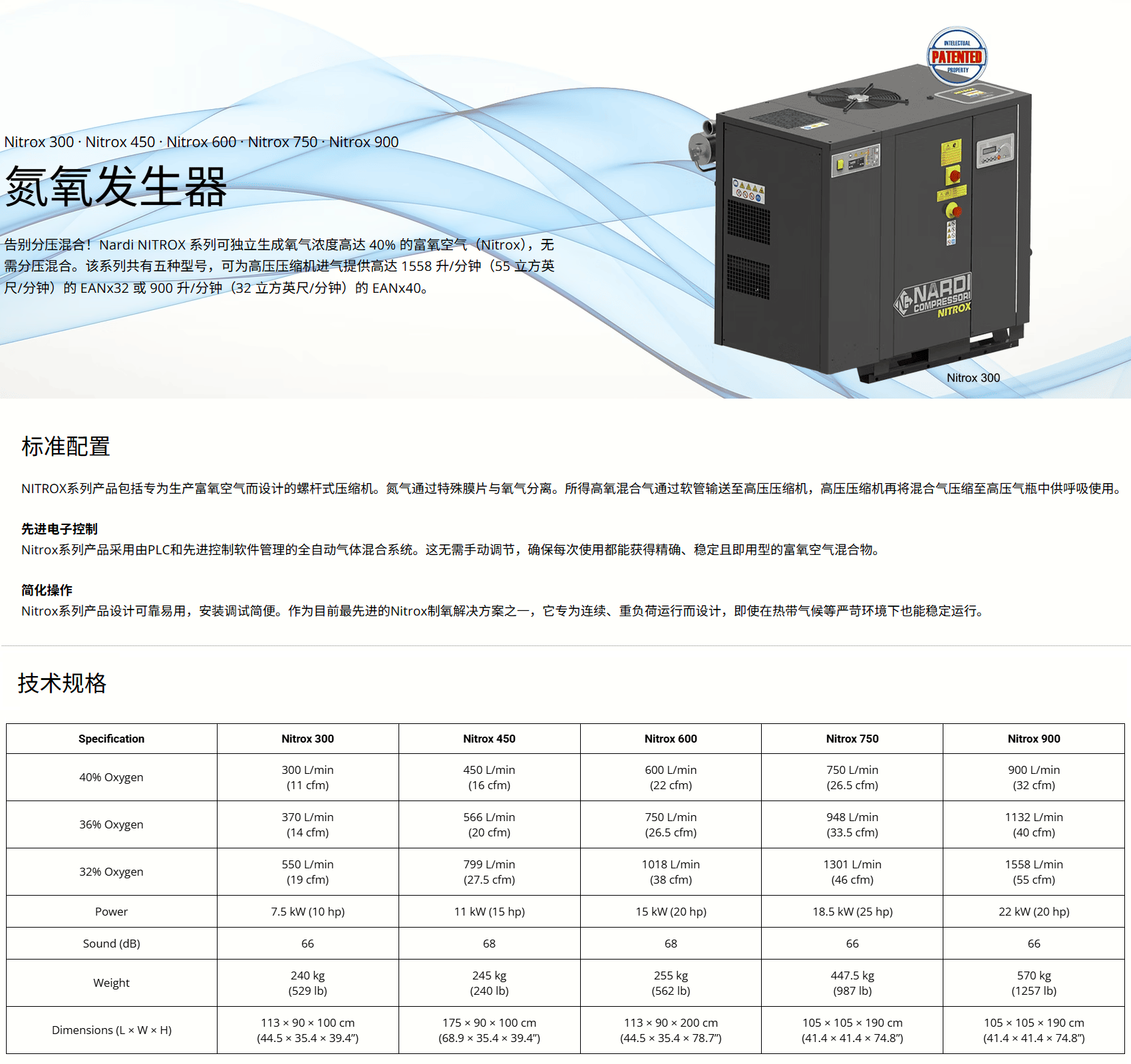 拿迪（NARDI） NITROX 300 氮氧压缩机（应用于水深15-30米、约40%氧气、60%氮气 ） 